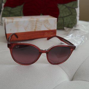 NEW Maui Jim MEHANA Raspberry POLARIZED Crystal Rose GLASS Sunglass RS866-09